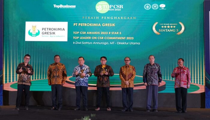 Tata Kelola CSR, Petrokimia Gresik Diganjar Stars 5 di Top CSR Awards